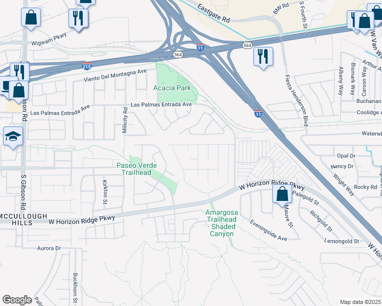 map of restaurants, bars, coffee shops, grocery stores, and more near 170 Arches Court in Henderson