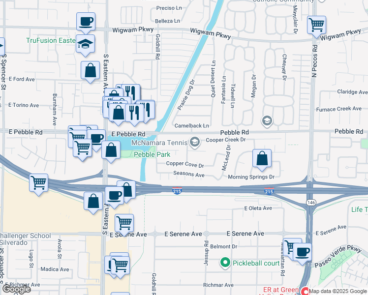 map of restaurants, bars, coffee shops, grocery stores, and more near 8953 Belconte Lane in Henderson