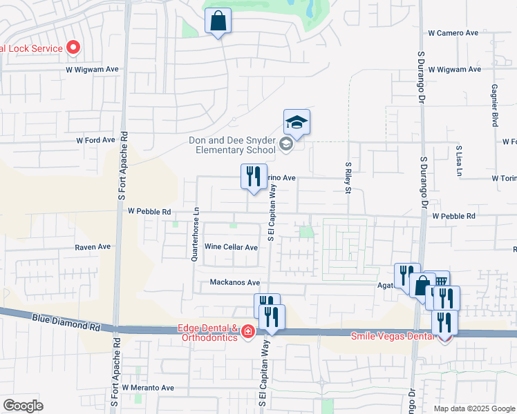 map of restaurants, bars, coffee shops, grocery stores, and more near 9014 Iron Cactus Avenue in Las Vegas