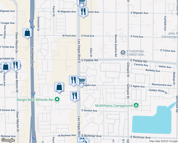 map of restaurants, bars, coffee shops, grocery stores, and more near 9000 South Las Vegas Boulevard in Las Vegas