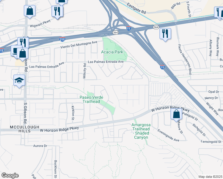 map of restaurants, bars, coffee shops, grocery stores, and more near 169 Mount Saint Helens Drive in Henderson
