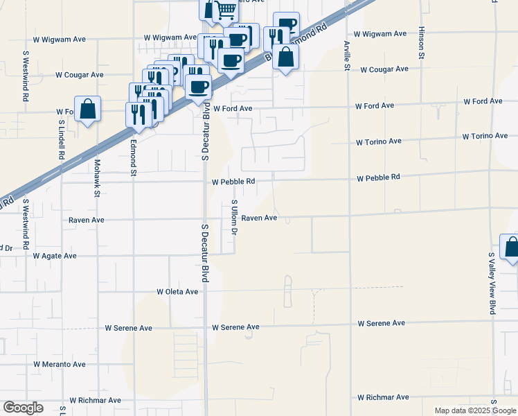 map of restaurants, bars, coffee shops, grocery stores, and more near in Las Vegas