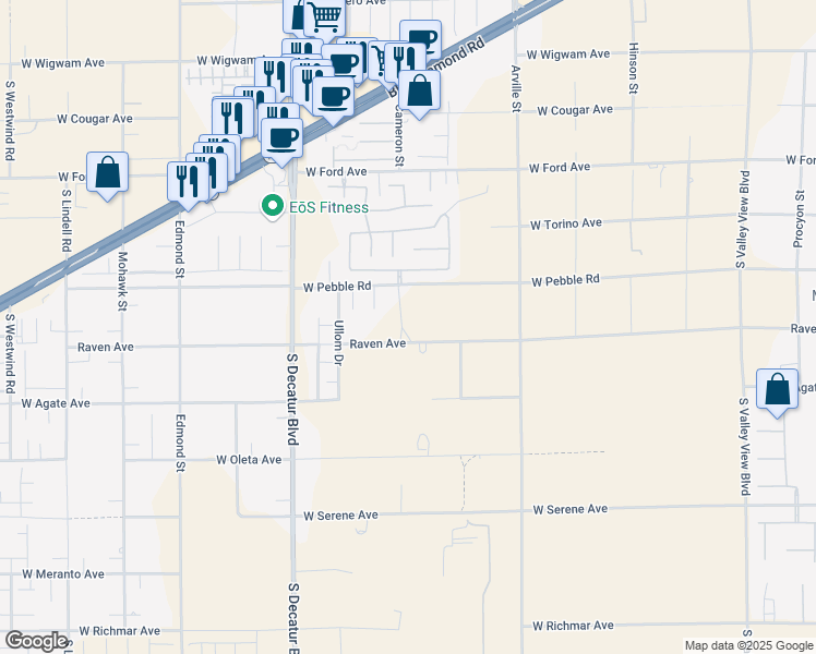 map of restaurants, bars, coffee shops, grocery stores, and more near in Clark County