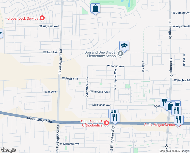 map of restaurants, bars, coffee shops, grocery stores, and more near 9147 Iron Cactus Avenue in Las Vegas