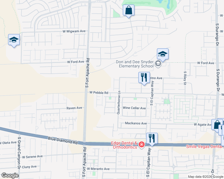 map of restaurants, bars, coffee shops, grocery stores, and more near 8873 Stallings Street in Las Vegas