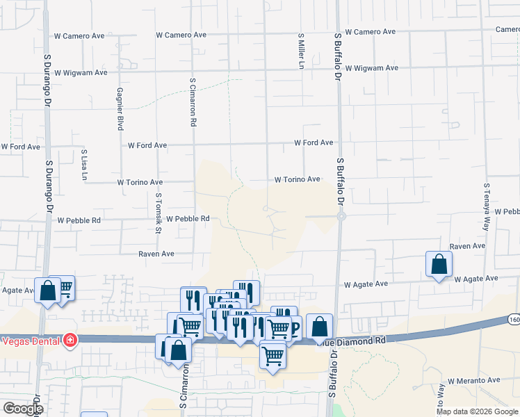 map of restaurants, bars, coffee shops, grocery stores, and more near 8875 Warbonnet Way in Las Vegas