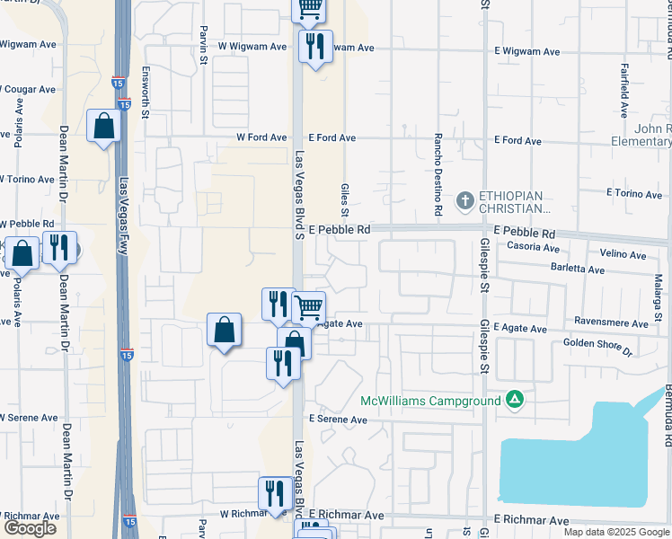 map of restaurants, bars, coffee shops, grocery stores, and more near 9000 South Las Vegas Boulevard in Las Vegas