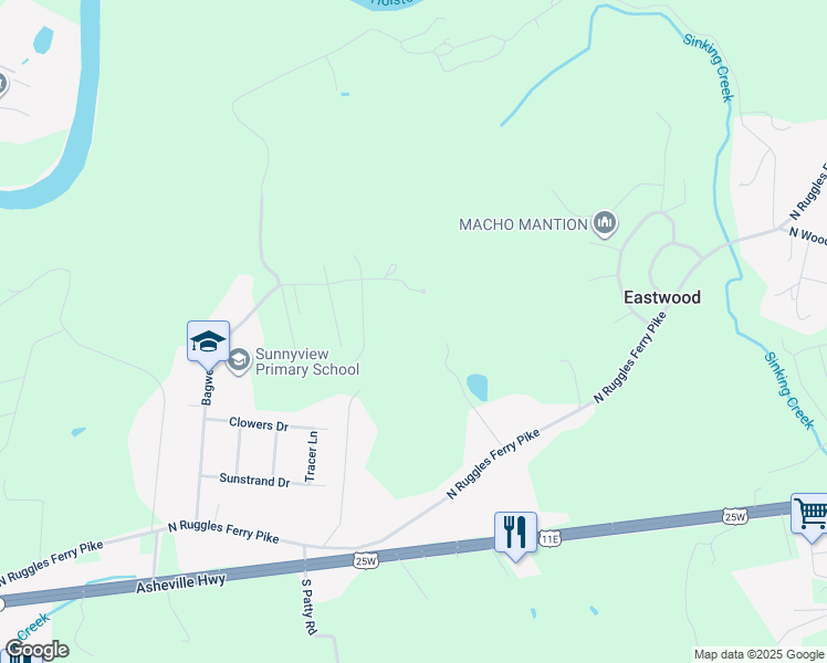 map of restaurants, bars, coffee shops, grocery stores, and more near in Knoxville