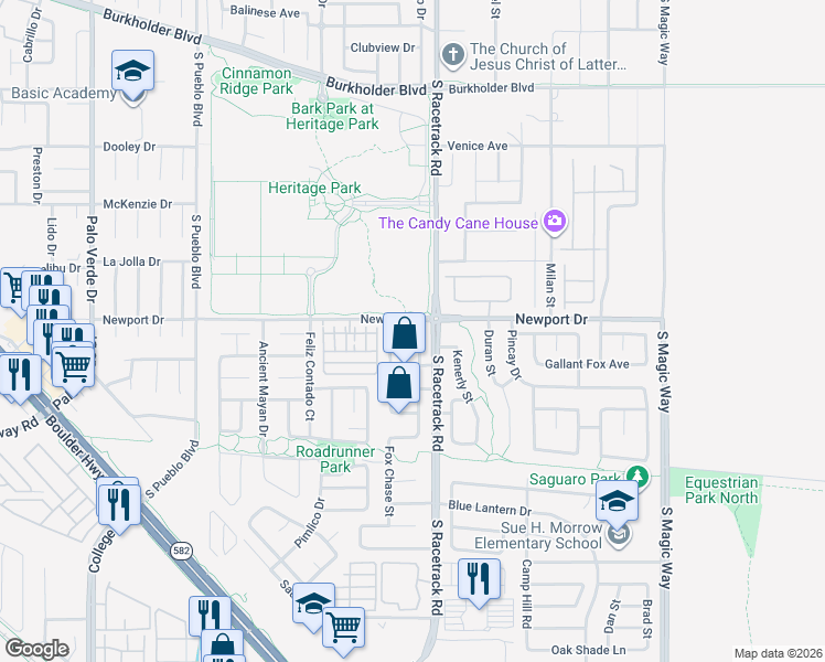 map of restaurants, bars, coffee shops, grocery stores, and more near 986 Alfonso Avenue in Henderson