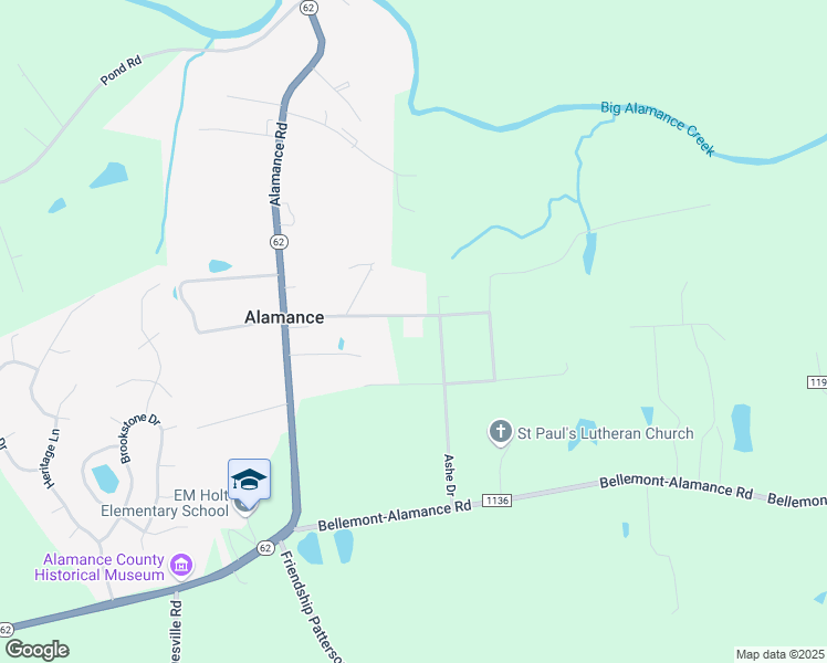 map of restaurants, bars, coffee shops, grocery stores, and more near 2722 Birch Lane in Burlington
