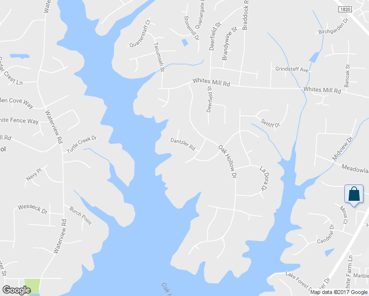 map of restaurants, bars, coffee shops, grocery stores, and more near 1812 Dantzler Road in High Point