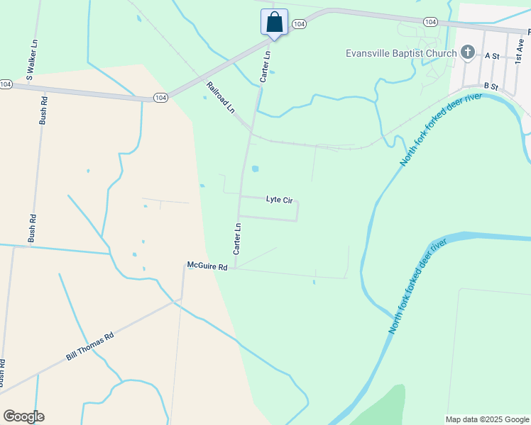 map of restaurants, bars, coffee shops, grocery stores, and more near 387 Lyte Circle in Dyersburg
