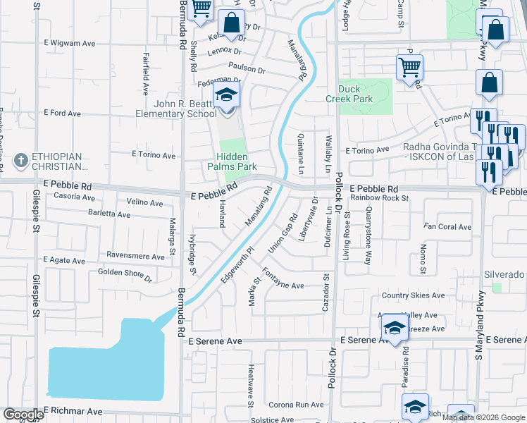 map of restaurants, bars, coffee shops, grocery stores, and more near 8973 Edgeworth Place in Las Vegas