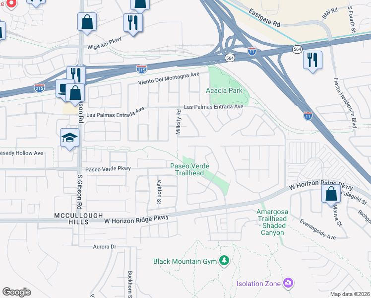 map of restaurants, bars, coffee shops, grocery stores, and more near 634 Pacific Cascades Drive in Henderson