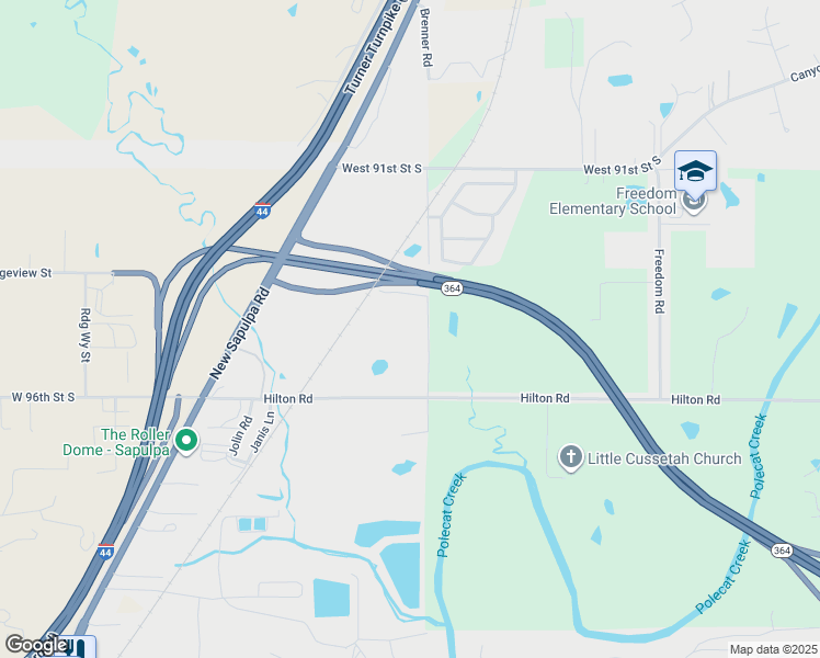 map of restaurants, bars, coffee shops, grocery stores, and more near 9442 South 81st West Avenue in Sapulpa