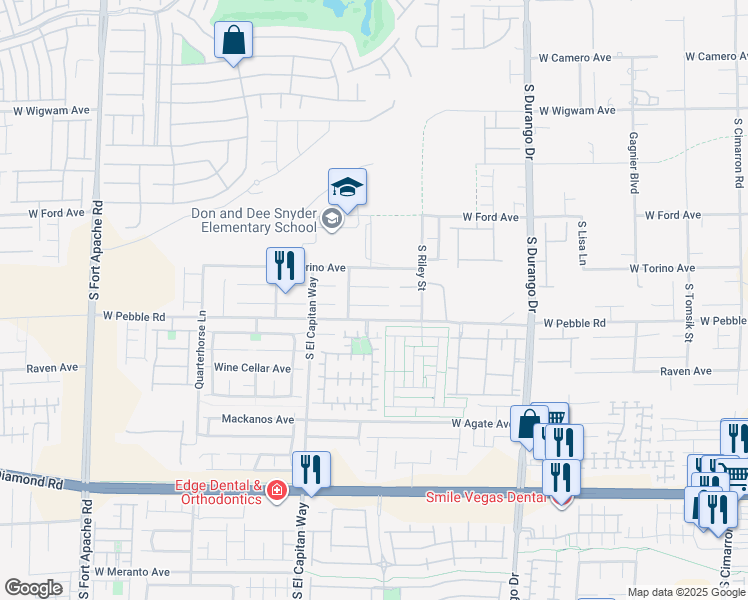 map of restaurants, bars, coffee shops, grocery stores, and more near 8896 Bonneville Peak Court in Las Vegas
