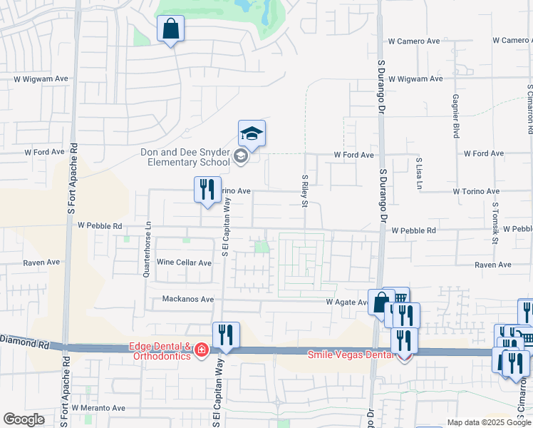 map of restaurants, bars, coffee shops, grocery stores, and more near 8896 Bonneville Peak Court in Las Vegas