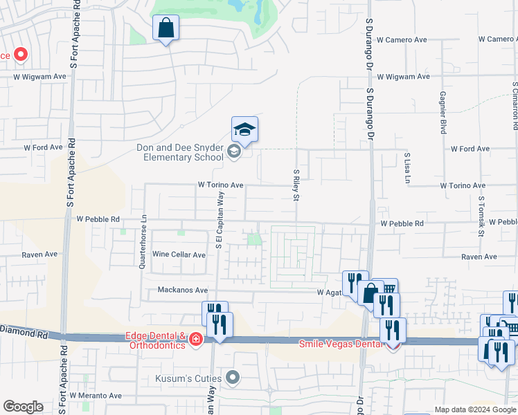 map of restaurants, bars, coffee shops, grocery stores, and more near 8908 Bonneville Peak Court in Las Vegas