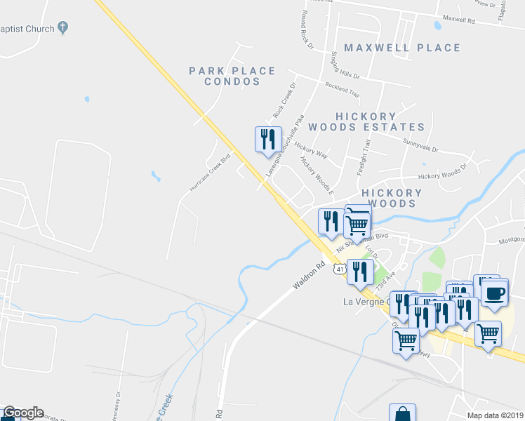 map of restaurants, bars, coffee shops, grocery stores, and more near 4207 Murfreesboro Pike in La Vergne