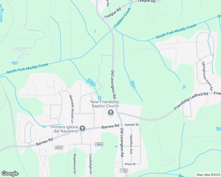 map of restaurants, bars, coffee shops, grocery stores, and more near 4206 Old Lexington Road in Winston-Salem