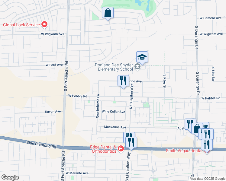 map of restaurants, bars, coffee shops, grocery stores, and more near 9110 Iron Cactus Avenue in Las Vegas
