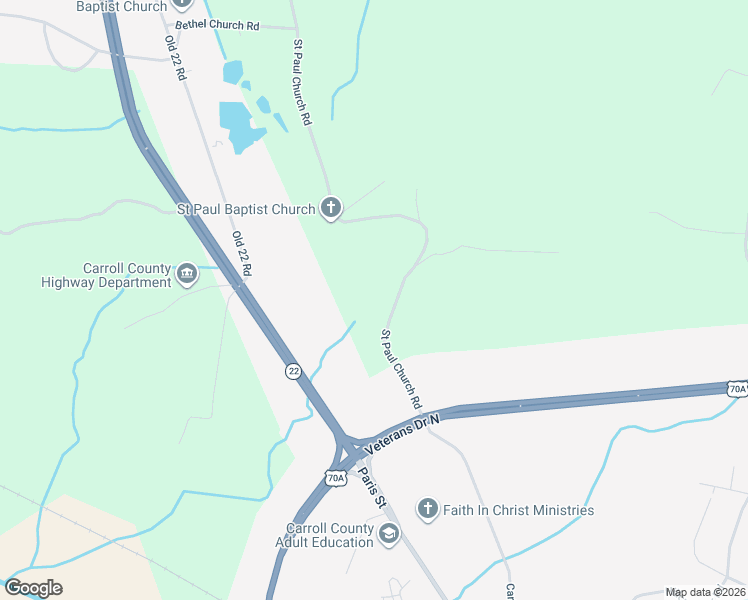 map of restaurants, bars, coffee shops, grocery stores, and more near 375 Saint Paul Church Road in Huntingdon