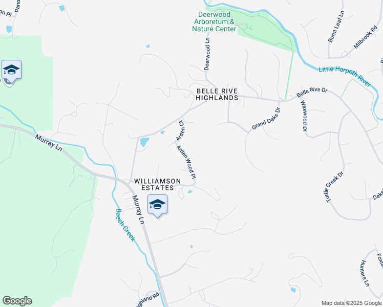 map of restaurants, bars, coffee shops, grocery stores, and more near 516 Arden Wood Place in Brentwood