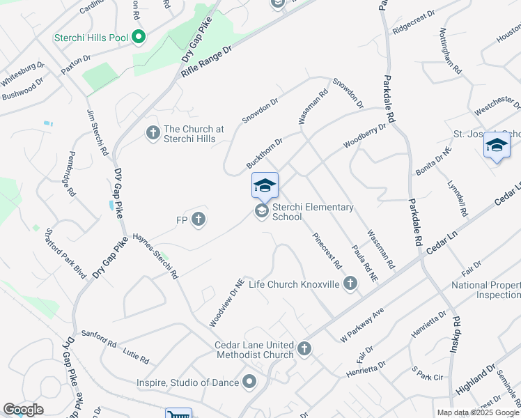 map of restaurants, bars, coffee shops, grocery stores, and more near 900 Oaklett Drive in Knoxville
