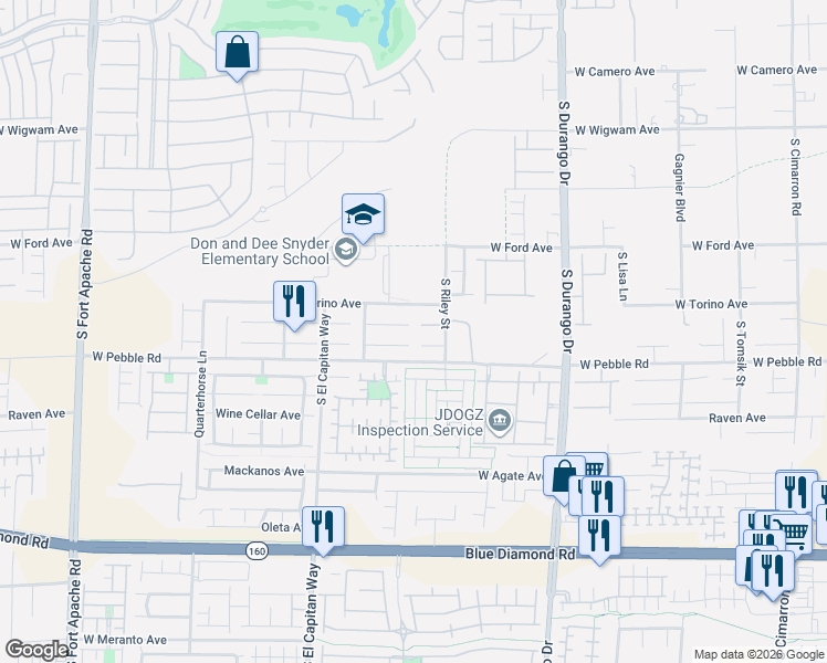 map of restaurants, bars, coffee shops, grocery stores, and more near 8822 Steaming Thunder Court in Las Vegas