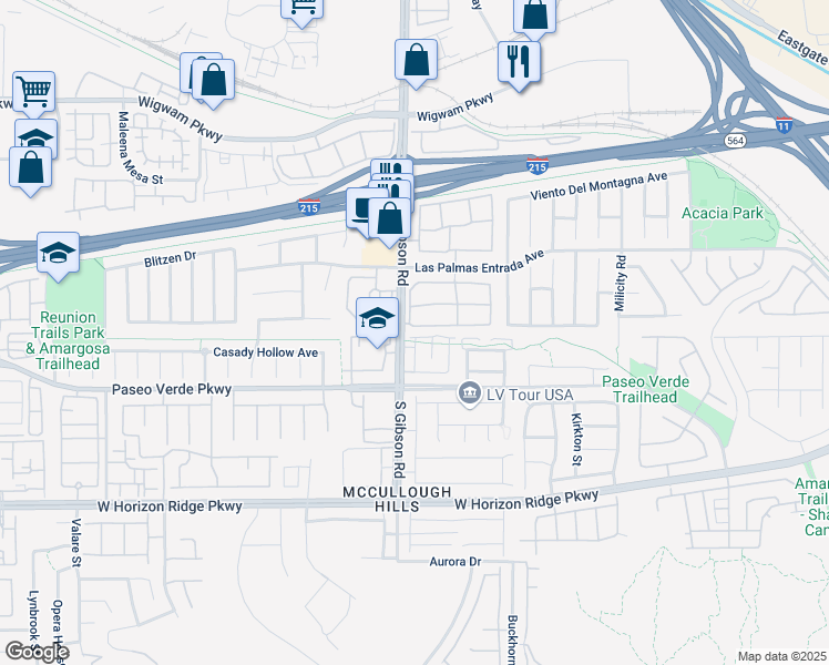 map of restaurants, bars, coffee shops, grocery stores, and more near 990 Ashford Hollow Ave in Henderson