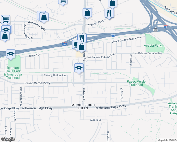 map of restaurants, bars, coffee shops, grocery stores, and more near 982 Ashford Hollow Avenue in Henderson