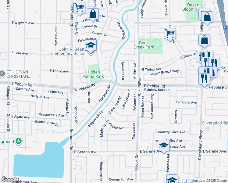 map of restaurants, bars, coffee shops, grocery stores, and more near 8941 Edgeworth Place in Las Vegas