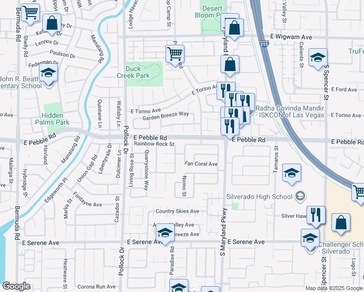 map of restaurants, bars, coffee shops, grocery stores, and more near 8917 Coral Shale Street in Las Vegas