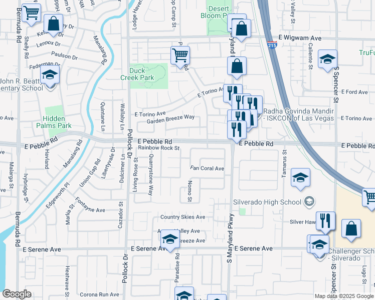 map of restaurants, bars, coffee shops, grocery stores, and more near 8917 Coral Shale Street in Las Vegas