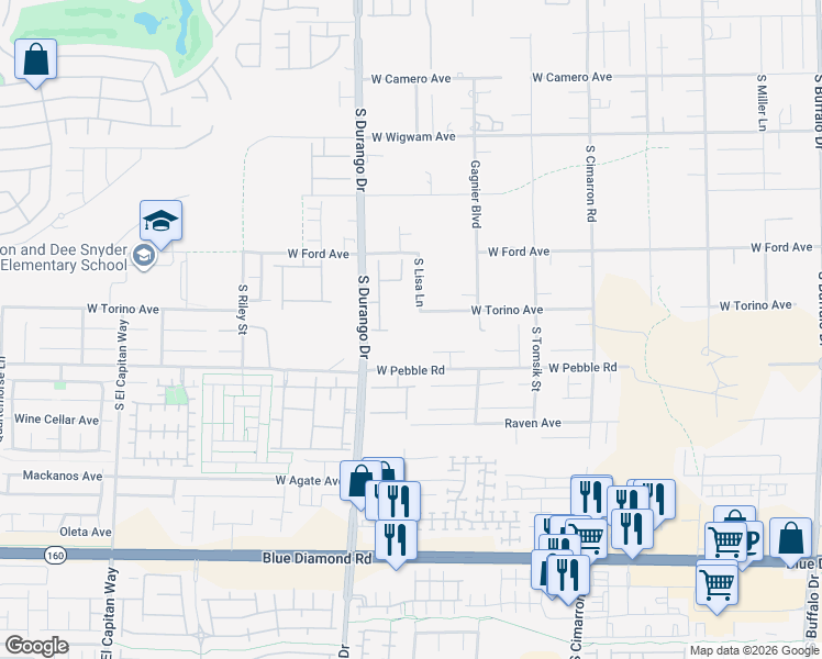 map of restaurants, bars, coffee shops, grocery stores, and more near 8836 Spencer Butte Court in Las Vegas