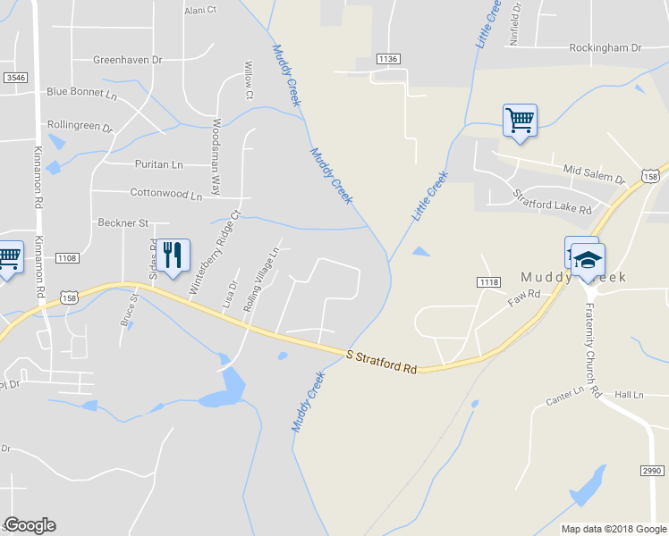 map of restaurants, bars, coffee shops, grocery stores, and more near 4420 Bryn Mawr Lane in Winston-Salem