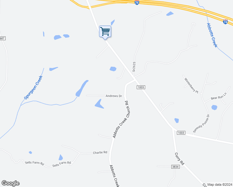 map of restaurants, bars, coffee shops, grocery stores, and more near 6461 Andrews Drive in Kernersville