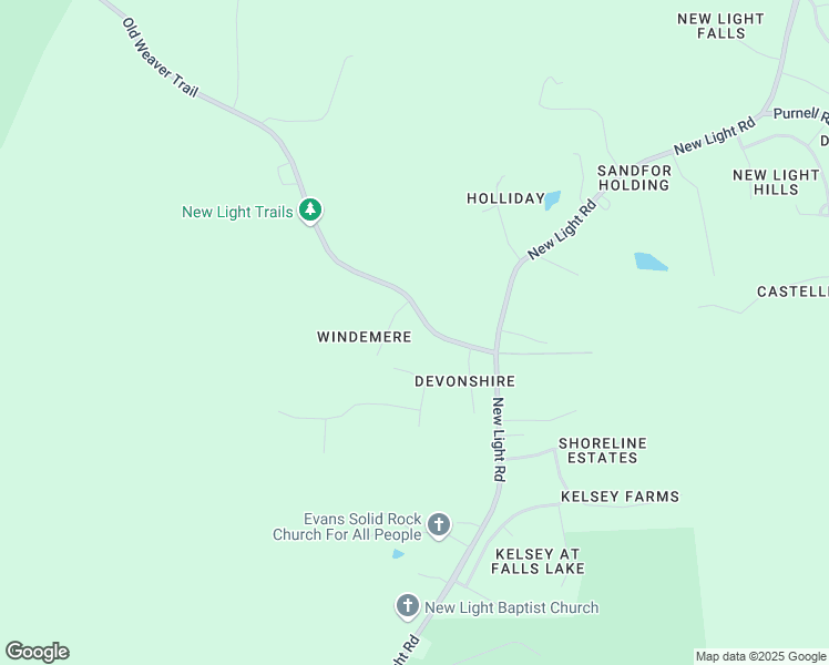 map of restaurants, bars, coffee shops, grocery stores, and more near 1037 Old Weaver Trail in Wake Forest