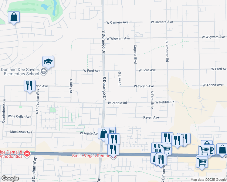 map of restaurants, bars, coffee shops, grocery stores, and more near 8835 Spencer Butte Court in Las Vegas