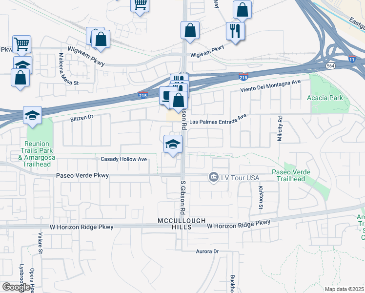 map of restaurants, bars, coffee shops, grocery stores, and more near 990 Ashford Hollow Avenue in Henderson
