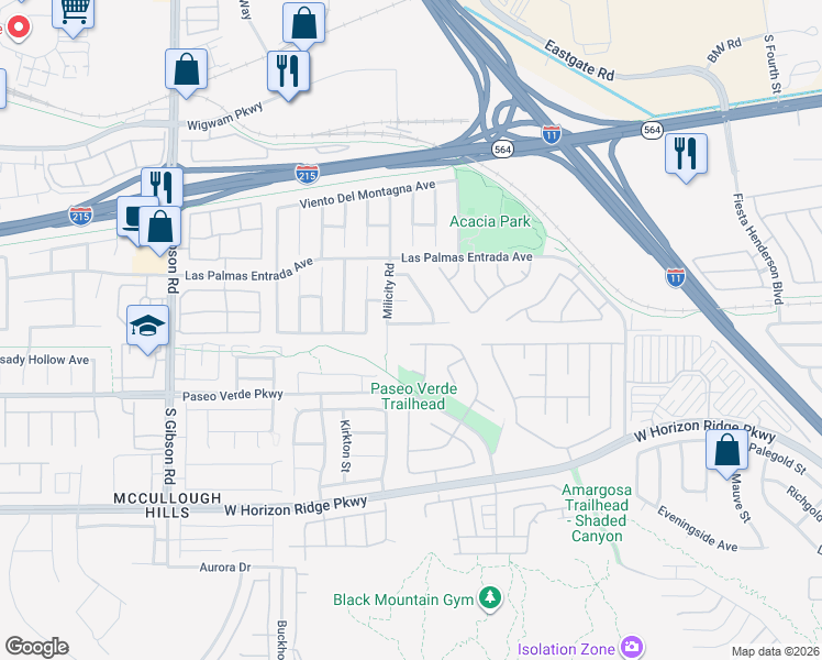 map of restaurants, bars, coffee shops, grocery stores, and more near 831 Sleepy Moon Avenue in Henderson