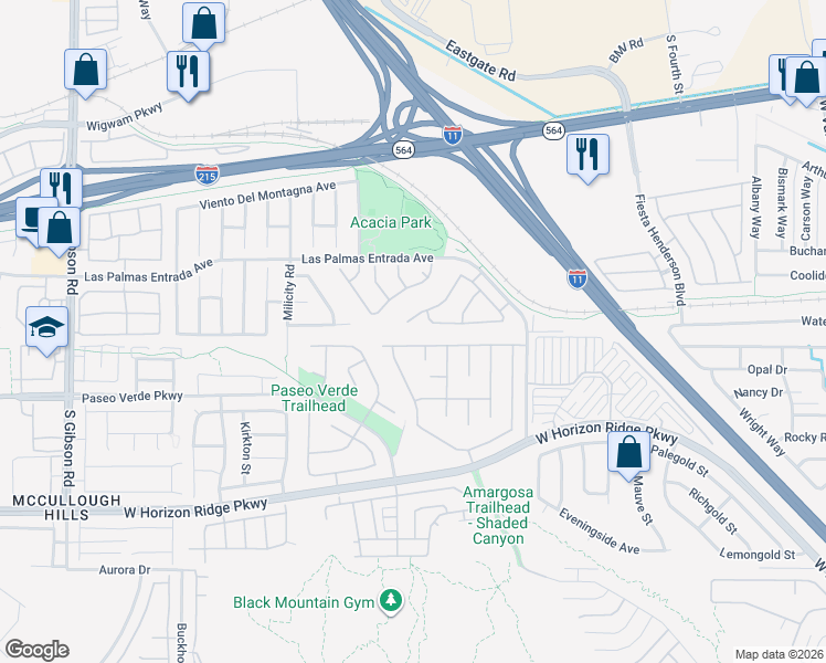 map of restaurants, bars, coffee shops, grocery stores, and more near 795 Camino La Paz in Henderson