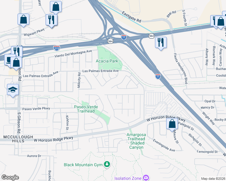 map of restaurants, bars, coffee shops, grocery stores, and more near 795 Camino La Paz in Henderson