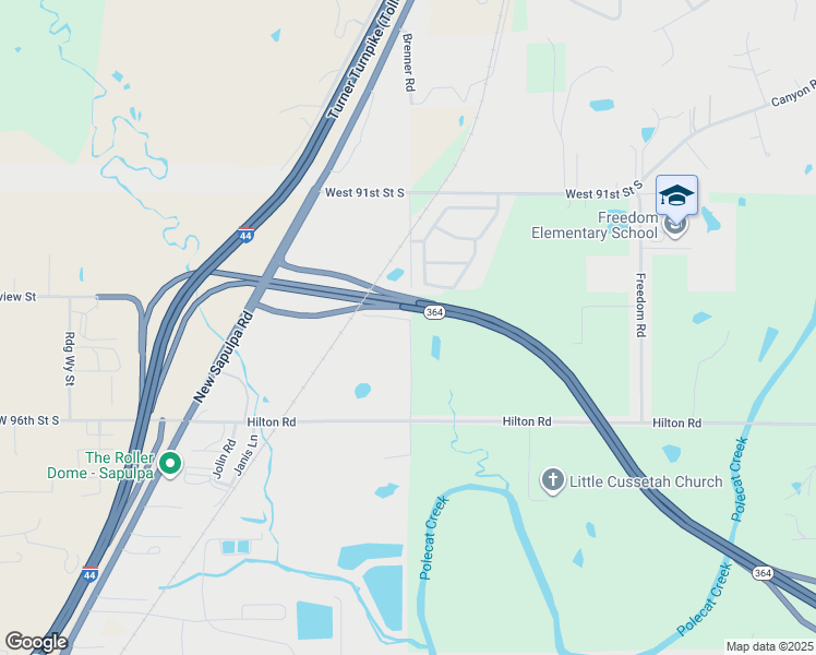 map of restaurants, bars, coffee shops, grocery stores, and more near 9442-9598 S 81st Avenue West in Sapulpa