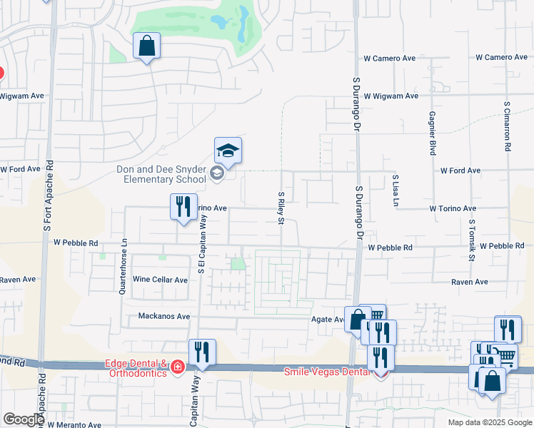 map of restaurants, bars, coffee shops, grocery stores, and more near 8825 West Torino Avenue in Las Vegas