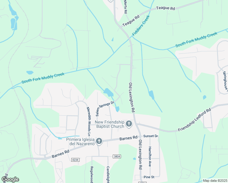 map of restaurants, bars, coffee shops, grocery stores, and more near 4164 Salem Springs Court in Winston-Salem