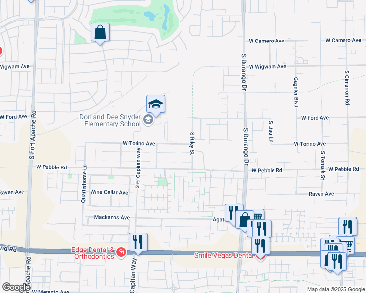 map of restaurants, bars, coffee shops, grocery stores, and more near 8825 West Torino Avenue in Las Vegas