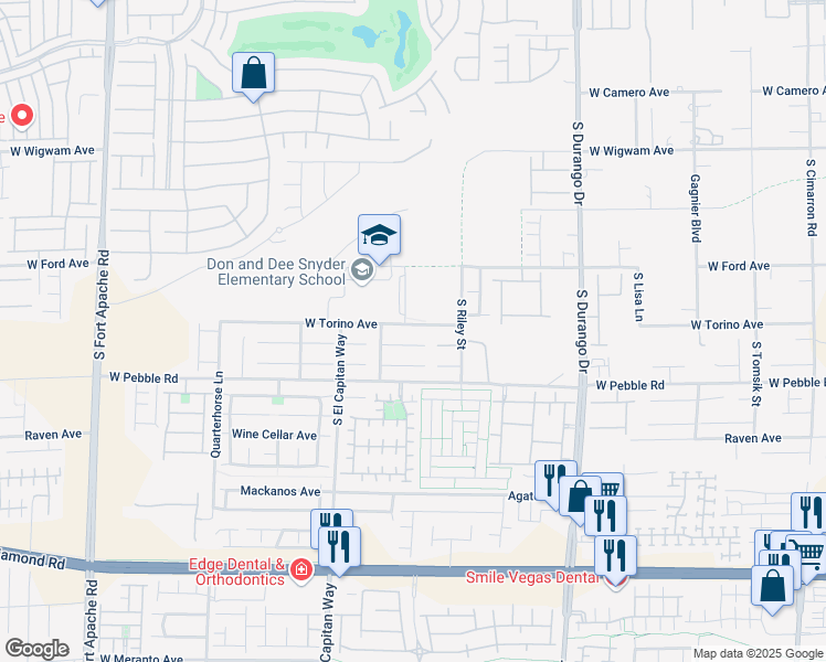 map of restaurants, bars, coffee shops, grocery stores, and more near 8889 West Torino Avenue in Las Vegas