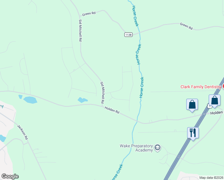 map of restaurants, bars, coffee shops, grocery stores, and more near 65 Falls Creek Drive in Youngsville