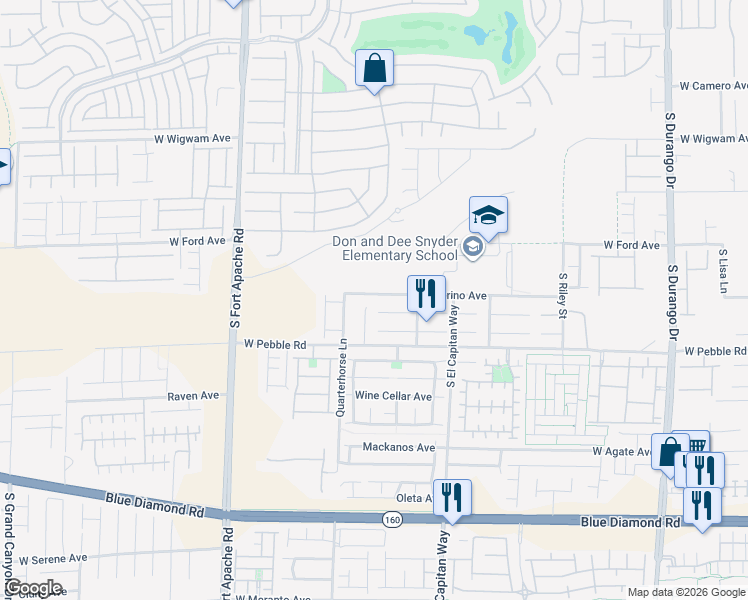 map of restaurants, bars, coffee shops, grocery stores, and more near 9143 West Torino Avenue in Las Vegas